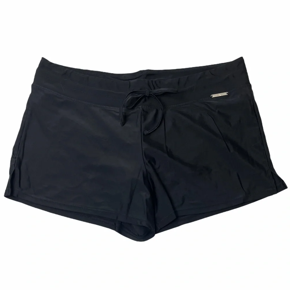 Black Athletic Shorts Tie Waist Gym Running Track Shorts Size 12 Medium Large